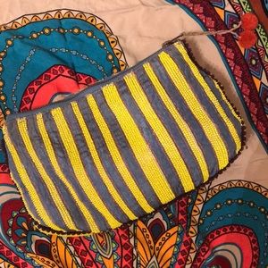 Beaded Anthropologie makeup bag/clutch